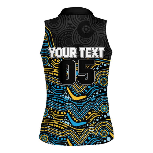 Custom Titans Women Sleeveless Polo Shirt Knight Mascot With Aboriginal Indigenous