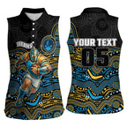 Custom Titans Women Sleeveless Polo Shirt Knight Mascot With Aboriginal Indigenous