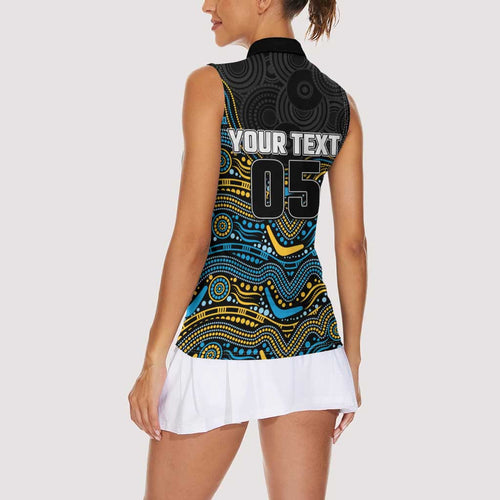Custom Titans Women Sleeveless Polo Shirt Knight Mascot With Aboriginal Indigenous