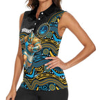 Custom Titans Women Sleeveless Polo Shirt Knight Mascot With Aboriginal Indigenous