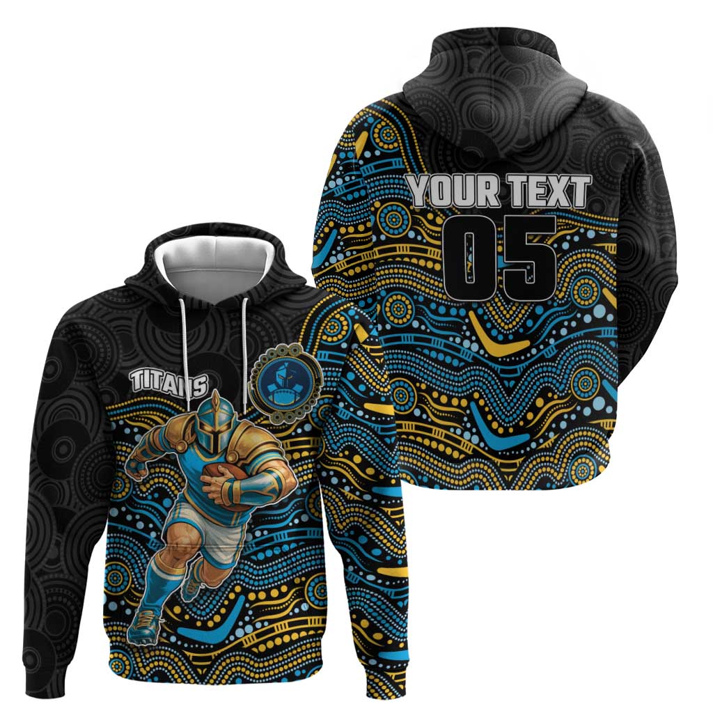 Custom Titans Zip Hoodie Knight Mascot With Aboriginal Indigenous