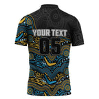 Custom Titans Zipper Polo Shirt Knight Mascot With Aboriginal Indigenous