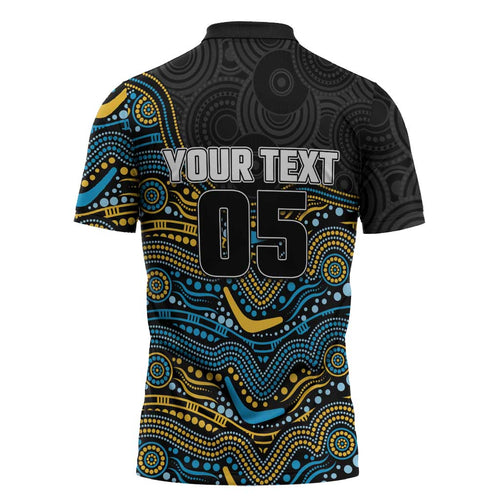 Custom Titans Zipper Polo Shirt Knight Mascot With Aboriginal Indigenous