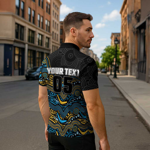 Custom Titans Zipper Polo Shirt Knight Mascot With Aboriginal Indigenous