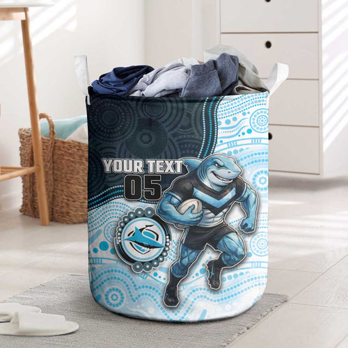 Custom Sharks Laundry Basket Fish Mascot With Aboriginal Indigenous