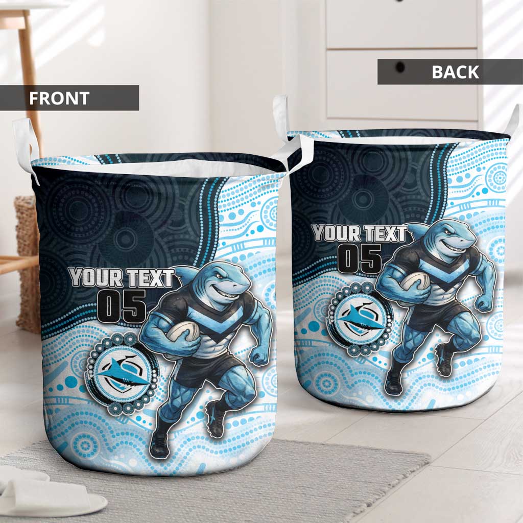 Custom Sharks Laundry Basket Fish Mascot With Aboriginal Indigenous
