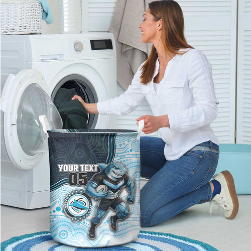 Custom Sharks Laundry Basket Fish Mascot With Aboriginal Indigenous