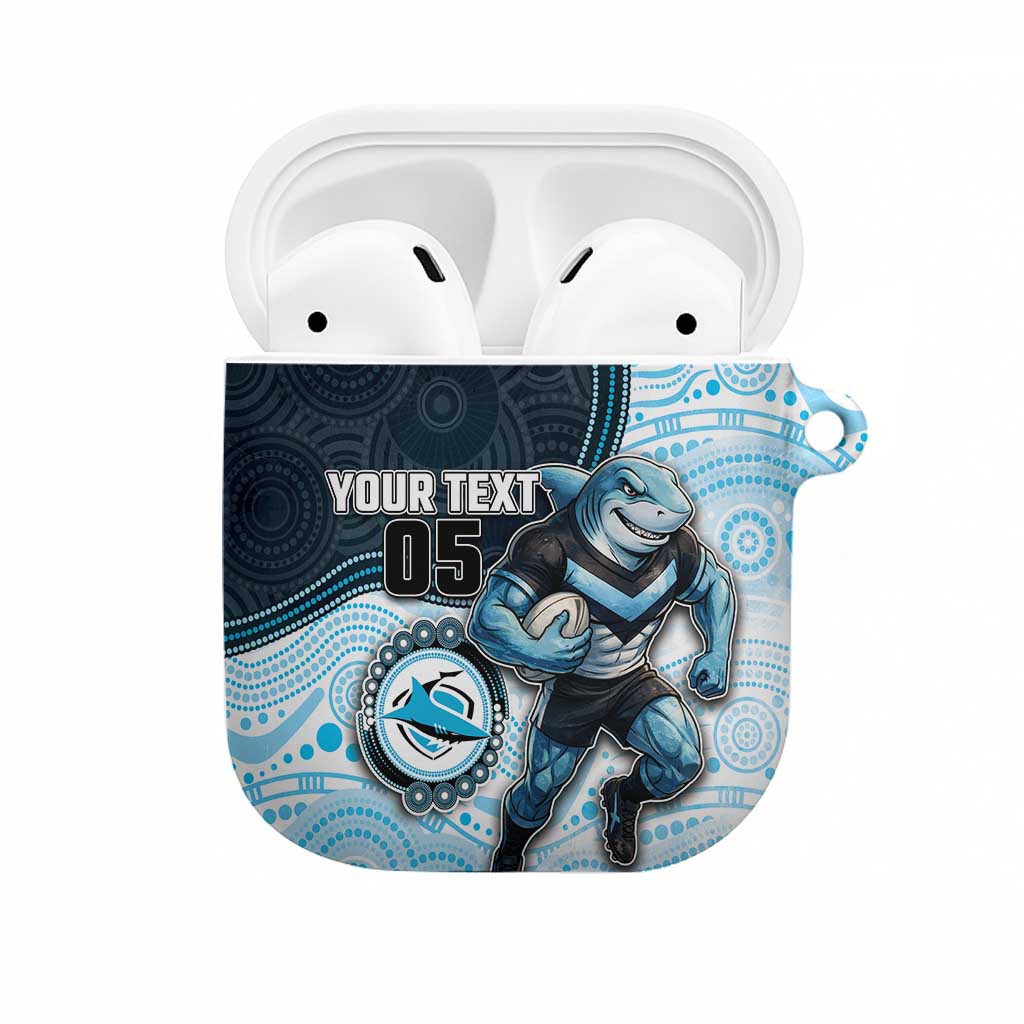 Custom Sharks AirPods Case Fish Mascot With Aboriginal Indigenous