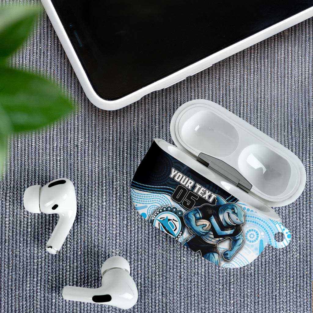 Custom Sharks AirPods Case Fish Mascot With Aboriginal Indigenous