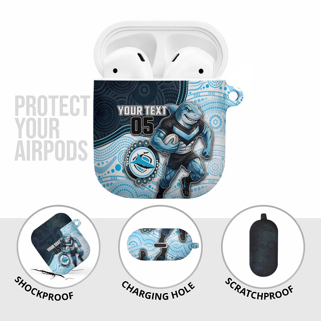 Custom Sharks AirPods Case Fish Mascot With Aboriginal Indigenous