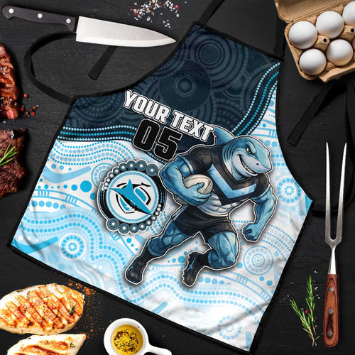 Custom Sharks Apron Fish Mascot With Aboriginal Indigenous