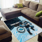 Custom Sharks Area Rug Fish Mascot With Aboriginal Indigenous