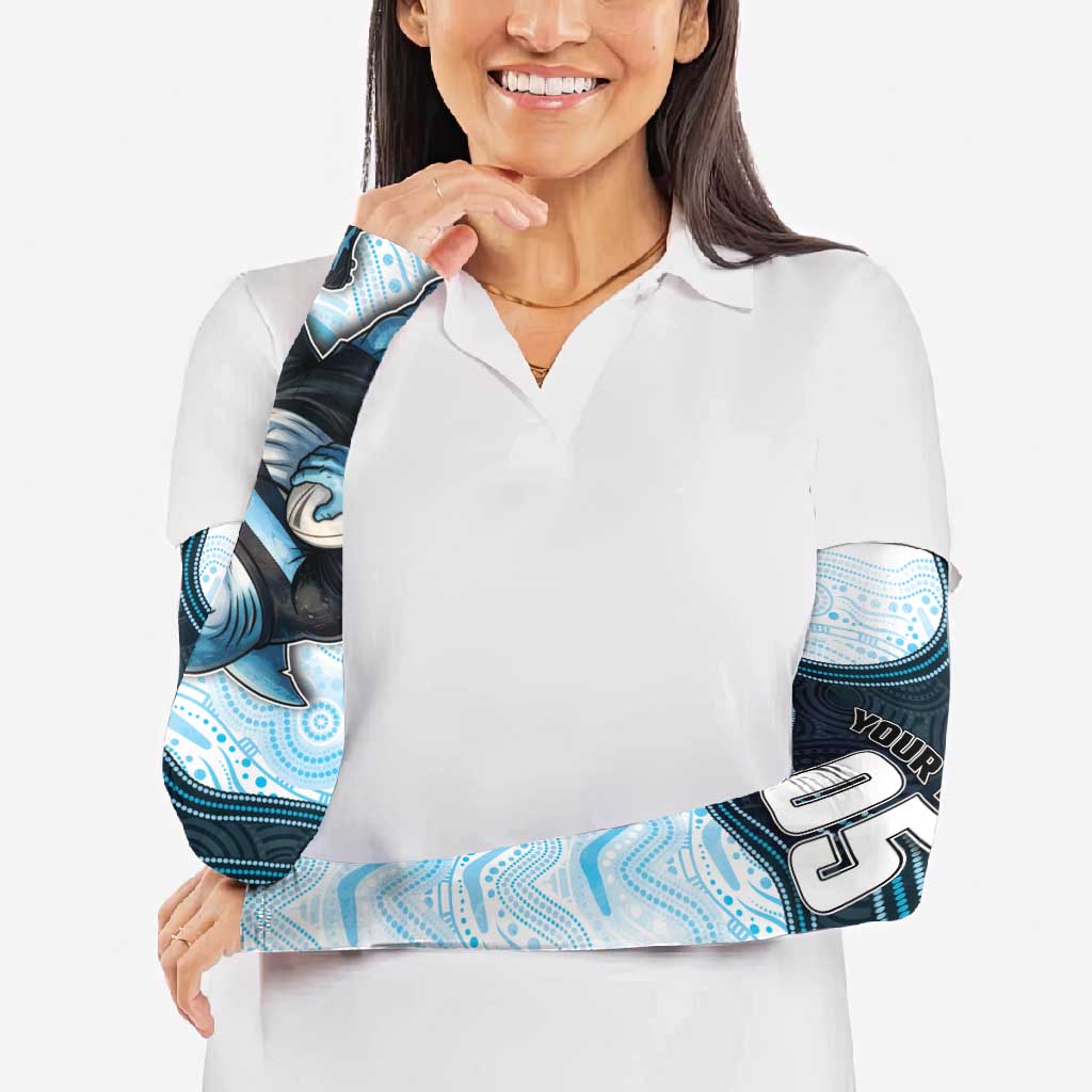 Custom Sharks Arm Sleeves Fish Mascot With Aboriginal Indigenous