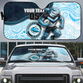 Custom Sharks Auto Sun Shade Fish Mascot With Aboriginal Indigenous
