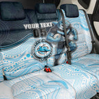 Custom Sharks Back Car Seat Cover Fish Mascot With Aboriginal Indigenous