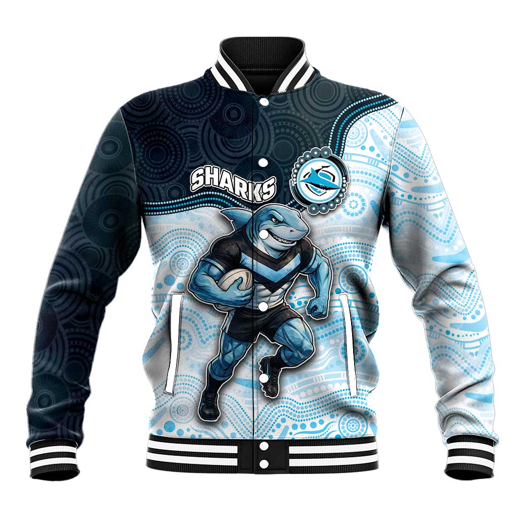 Custom Sharks Baseball Jacket Fish Mascot With Aboriginal Indigenous