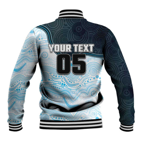 Custom Sharks Baseball Jacket Fish Mascot With Aboriginal Indigenous