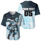 Custom Sharks Baseball Jersey Fish Mascot With Aboriginal Indigenous