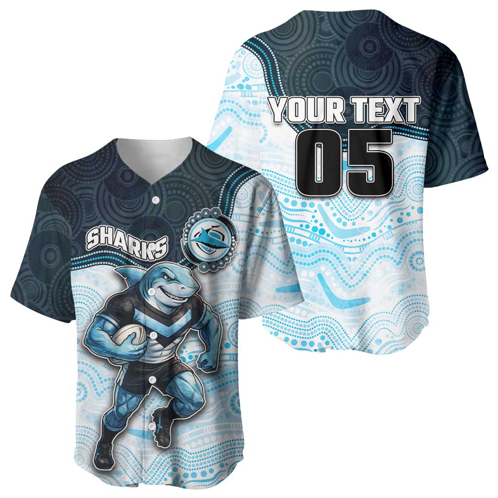 Custom Sharks Baseball Jersey Fish Mascot With Aboriginal Indigenous