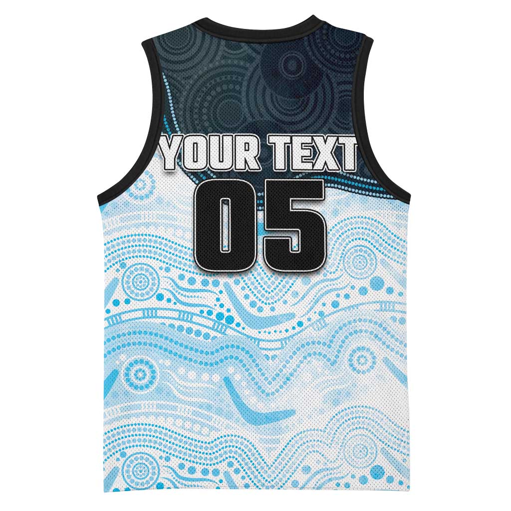 Custom Sharks Basketball Jersey Fish Mascot With Aboriginal Indigenous