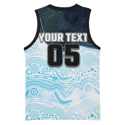 Custom Sharks Basketball Jersey Fish Mascot With Aboriginal Indigenous