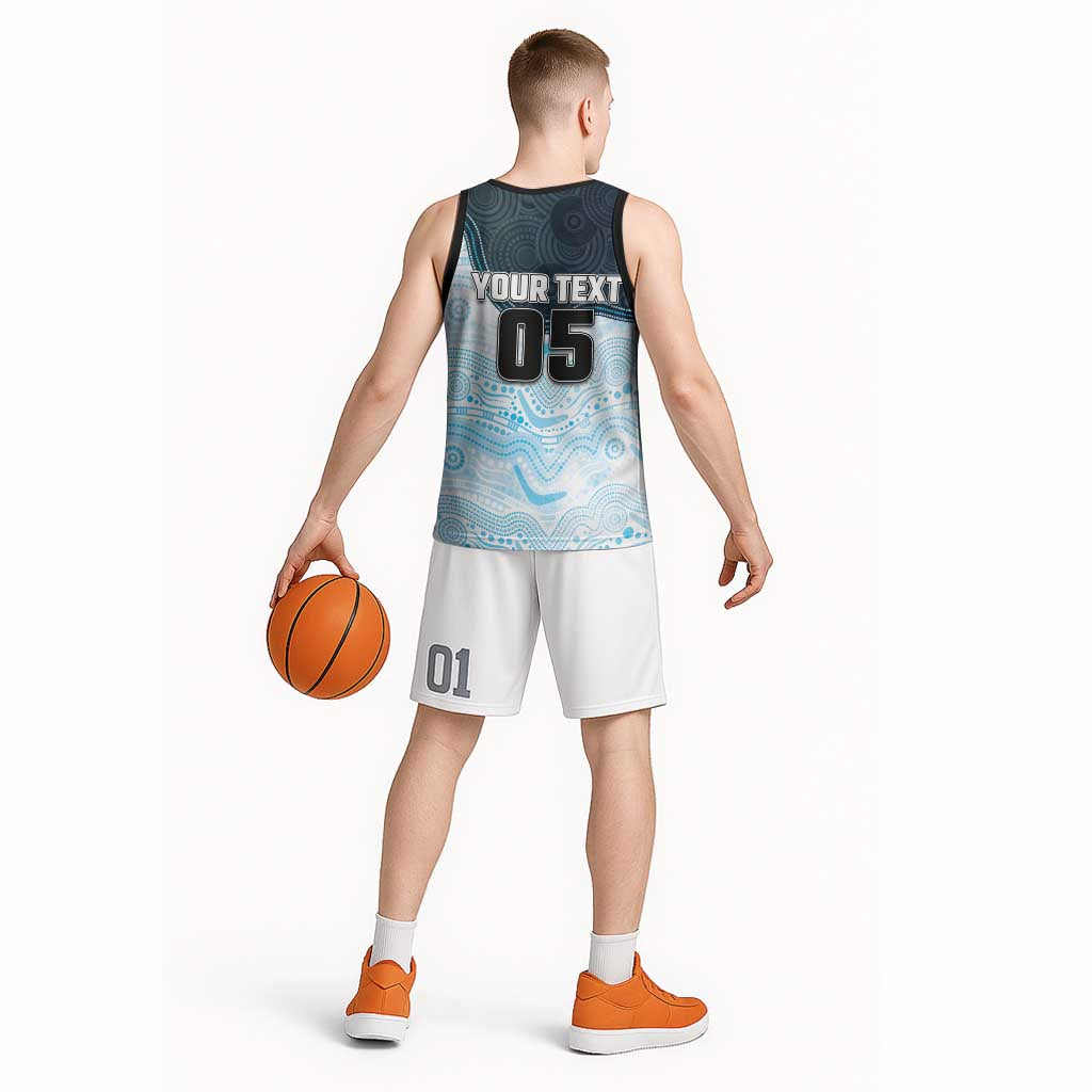 Custom Sharks Basketball Jersey Fish Mascot With Aboriginal Indigenous