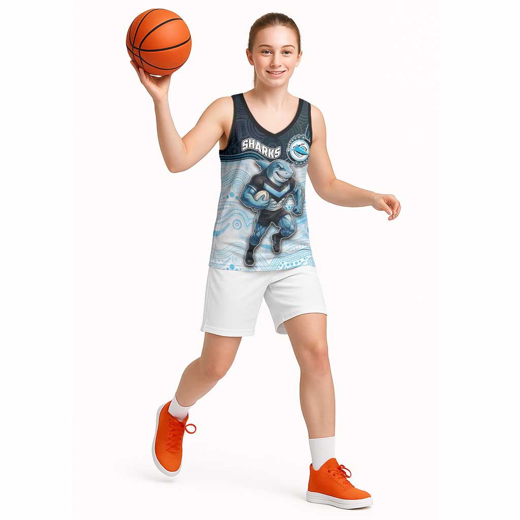 Custom Sharks Basketball Jersey Fish Mascot With Aboriginal Indigenous