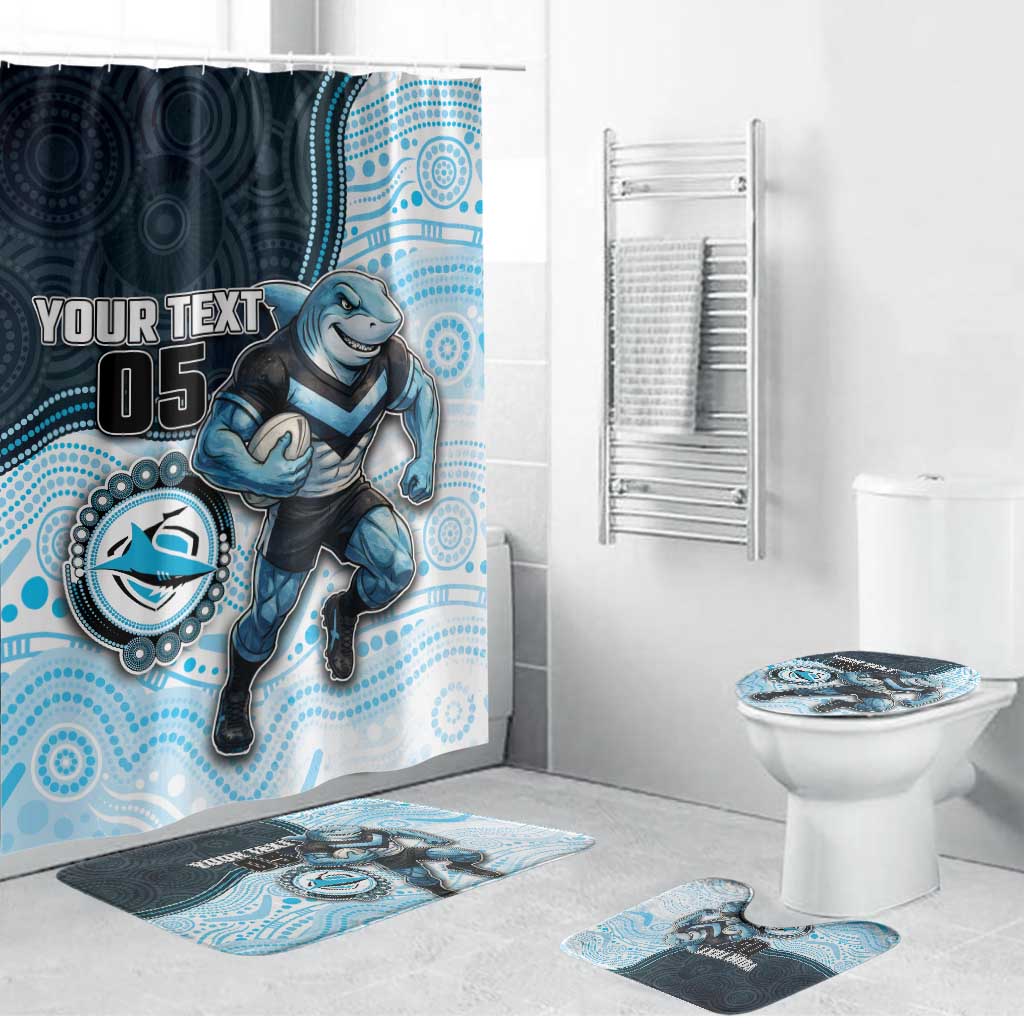 Custom Sharks Bathroom Set Fish Mascot With Aboriginal Indigenous