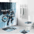 Custom Sharks Bathroom Set Fish Mascot With Aboriginal Indigenous