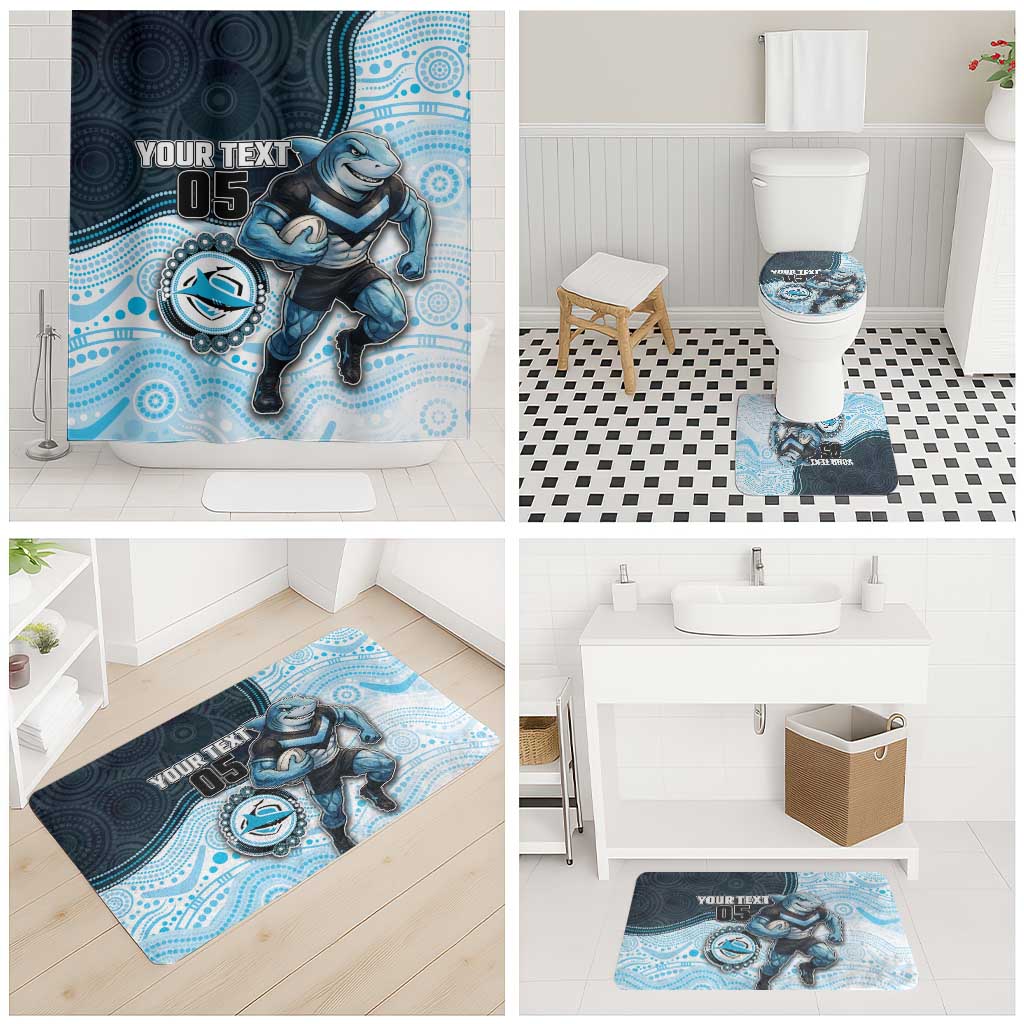 Custom Sharks Bathroom Set Fish Mascot With Aboriginal Indigenous