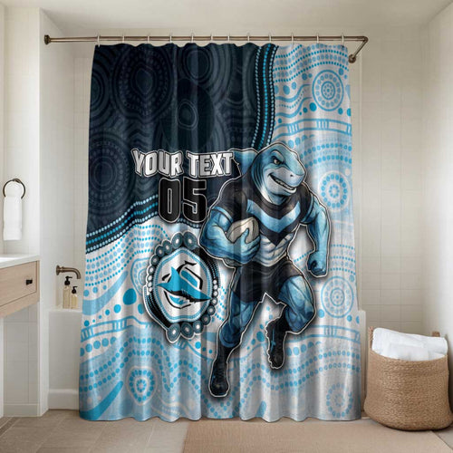Custom Sharks Bathroom Set Fish Mascot With Aboriginal Indigenous
