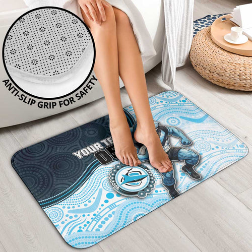 Custom Sharks Bathroom Set Fish Mascot With Aboriginal Indigenous