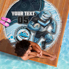 Custom Sharks Beach Blanket Fish Mascot With Aboriginal Indigenous