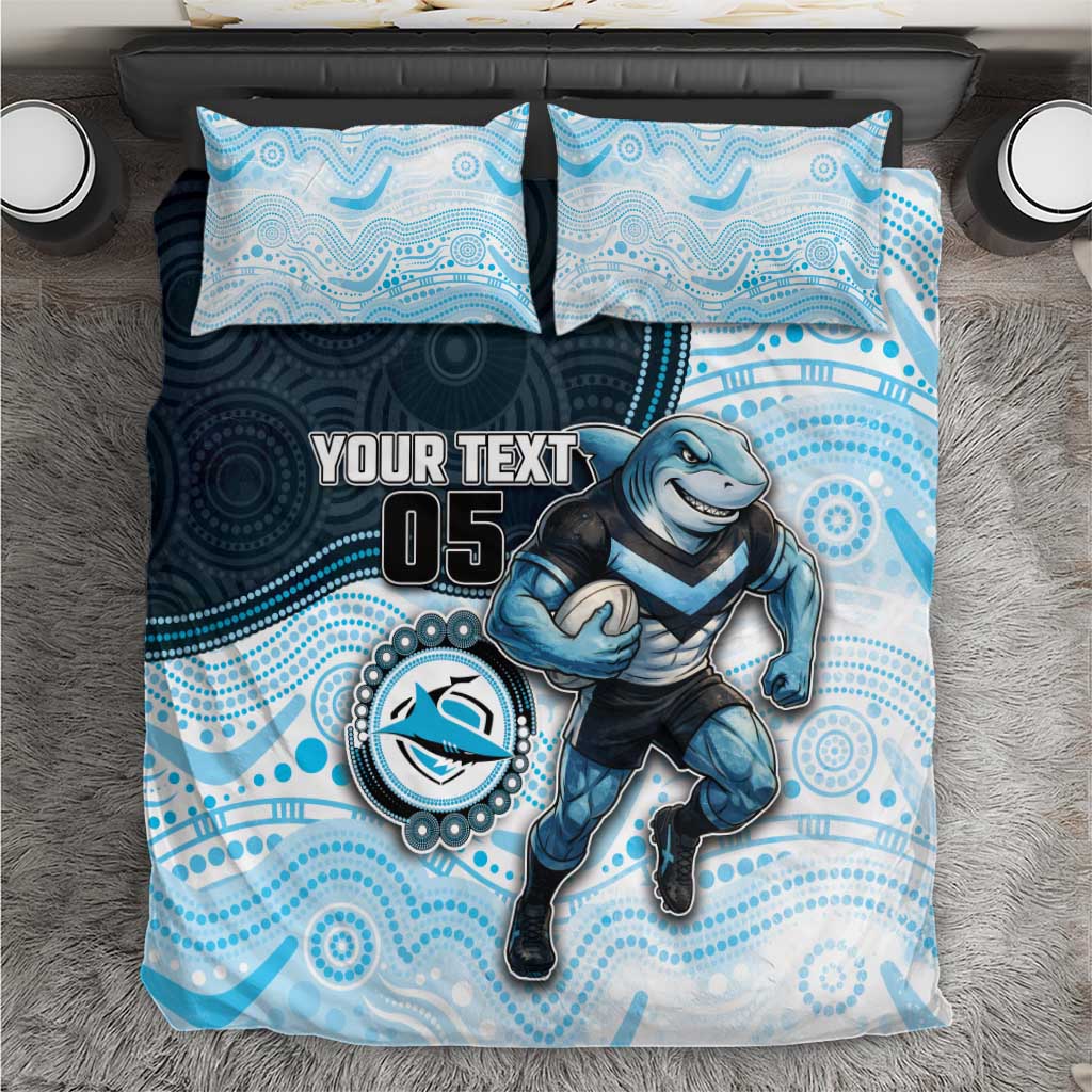 Custom Sharks Bedding Set Fish Mascot With Aboriginal Indigenous