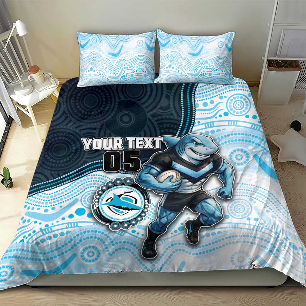 Custom Sharks Bedding Set Fish Mascot With Aboriginal Indigenous