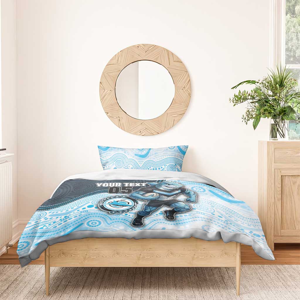 Custom Sharks Bedding Set Fish Mascot With Aboriginal Indigenous