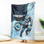 Custom Sharks Blanket Fish Mascot With Aboriginal Indigenous