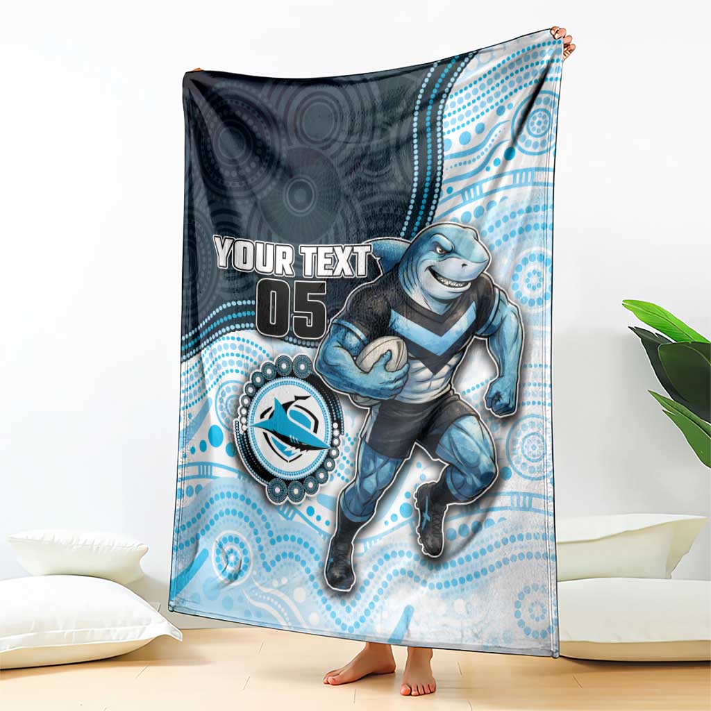 Custom Sharks Blanket Fish Mascot With Aboriginal Indigenous