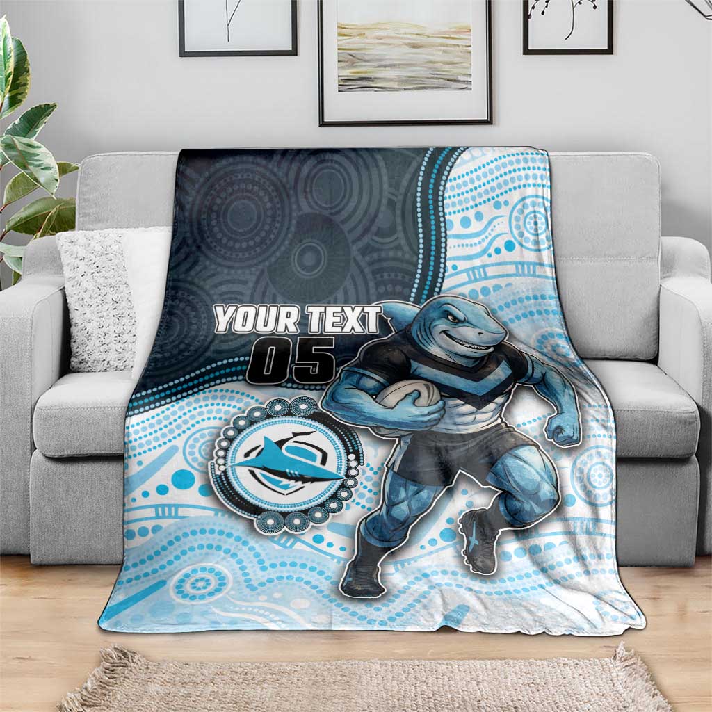 Custom Sharks Blanket Fish Mascot With Aboriginal Indigenous