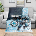 Custom Sharks Blanket Fish Mascot With Aboriginal Indigenous
