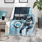 Custom Sharks Blanket Fish Mascot With Aboriginal Indigenous
