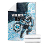 Custom Sharks Blanket Fish Mascot With Aboriginal Indigenous