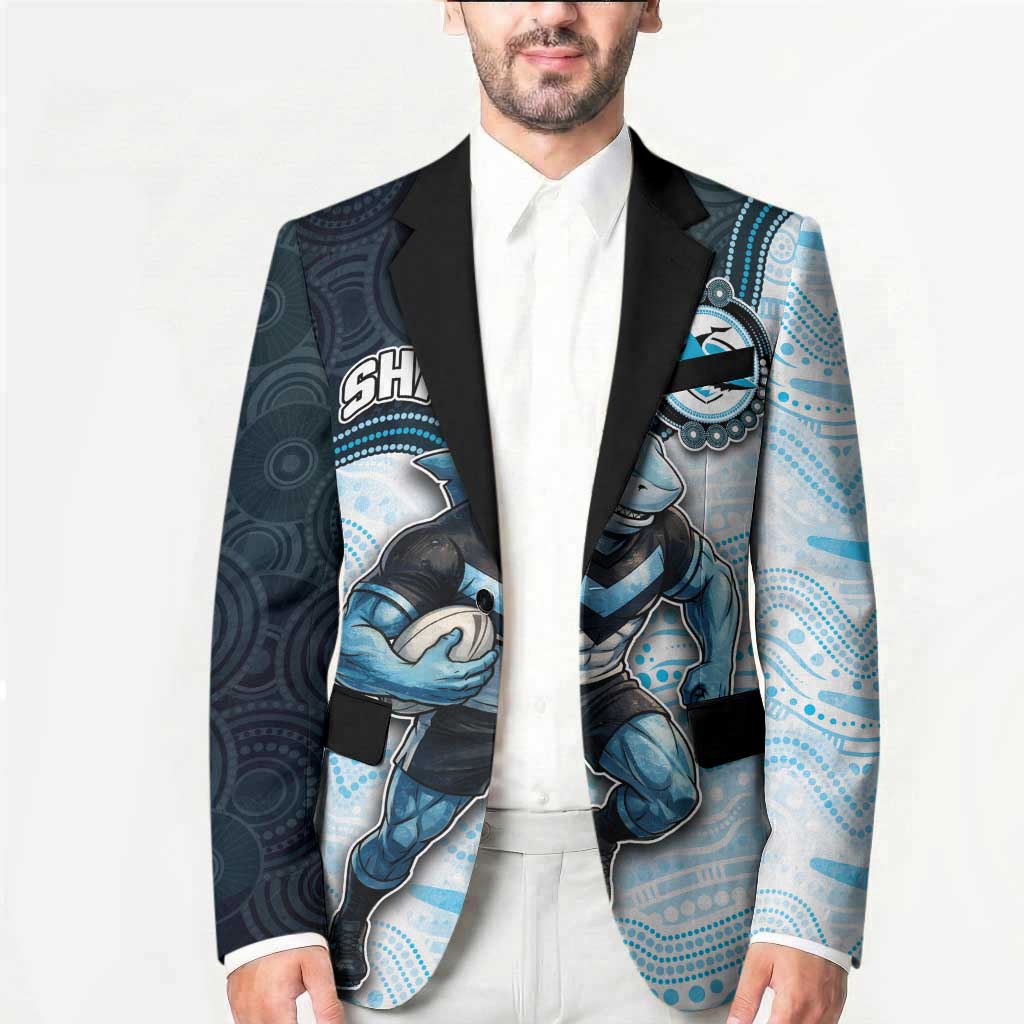 Custom Sharks Blazer Fish Mascot With Aboriginal Indigenous