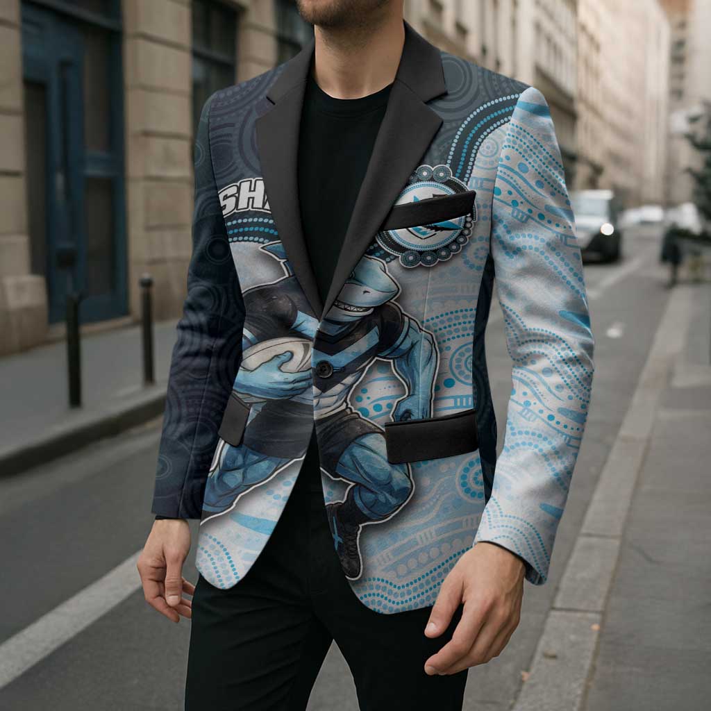 Custom Sharks Blazer Fish Mascot With Aboriginal Indigenous