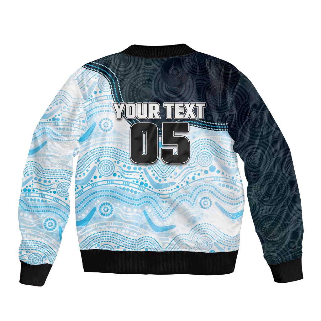 Custom Sharks Bomber Jacket Fish Mascot With Aboriginal Indigenous