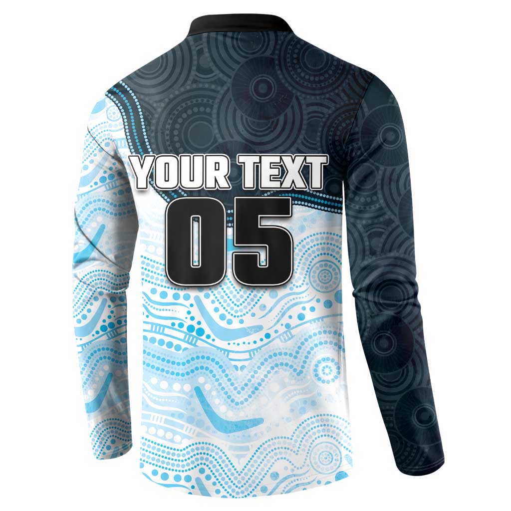Custom Sharks Button Sweatshirt Fish Mascot With Aboriginal Indigenous