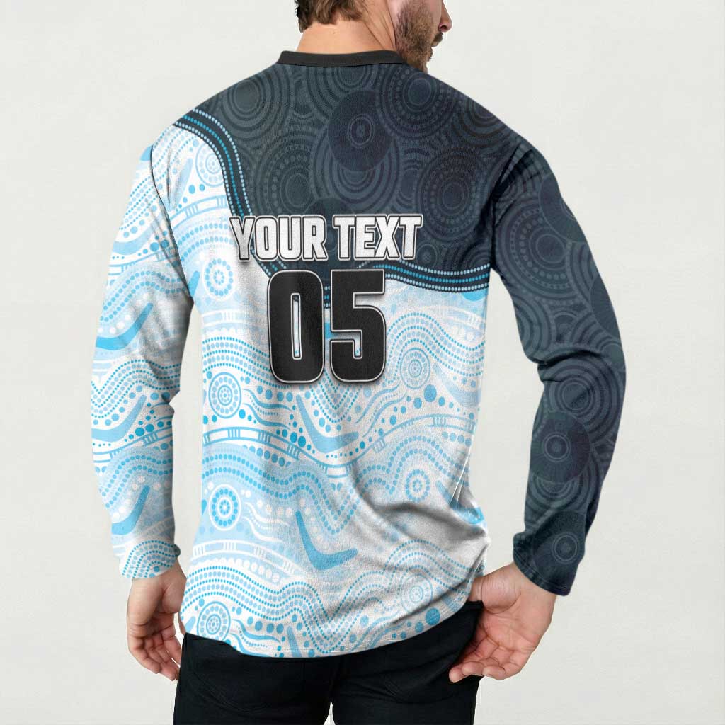 Custom Sharks Button Sweatshirt Fish Mascot With Aboriginal Indigenous