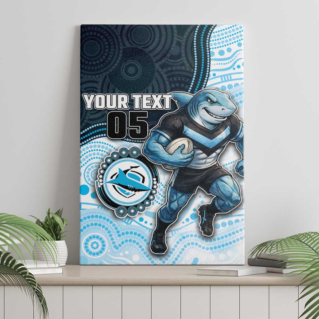 Custom Sharks Canvas Wall Art Fish Mascot With Aboriginal Indigenous