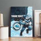 Custom Sharks Canvas Wall Art Fish Mascot With Aboriginal Indigenous