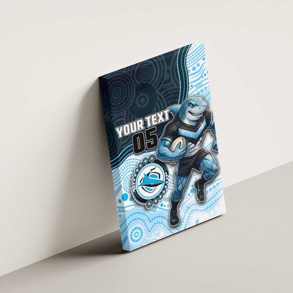 Custom Sharks Canvas Wall Art Fish Mascot With Aboriginal Indigenous
